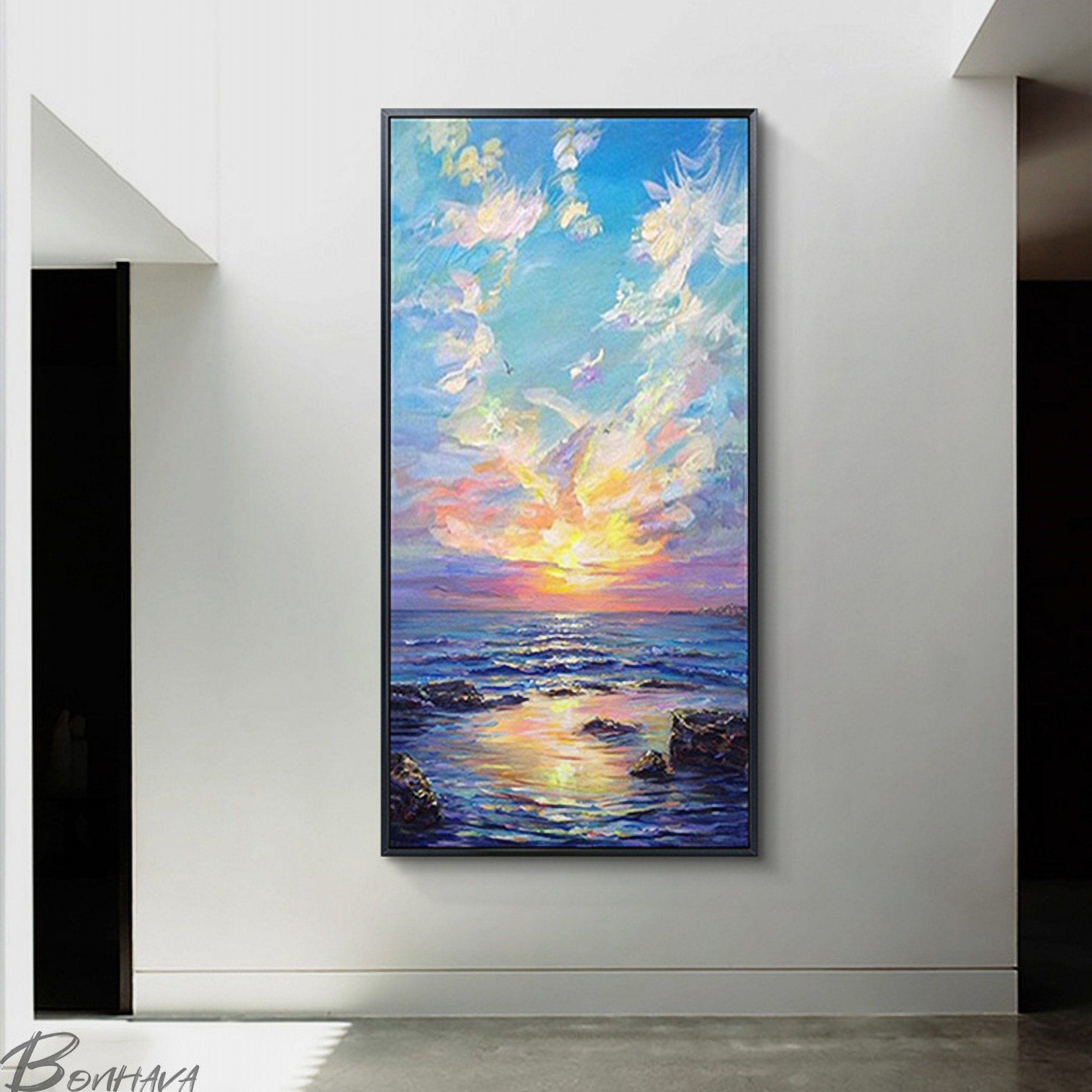 Sea Spray And Sunrise Wall Art Ocean Oil Painting On Canvas – Etsy With 2017 Sunrise Wall Art (View 6 of 20)