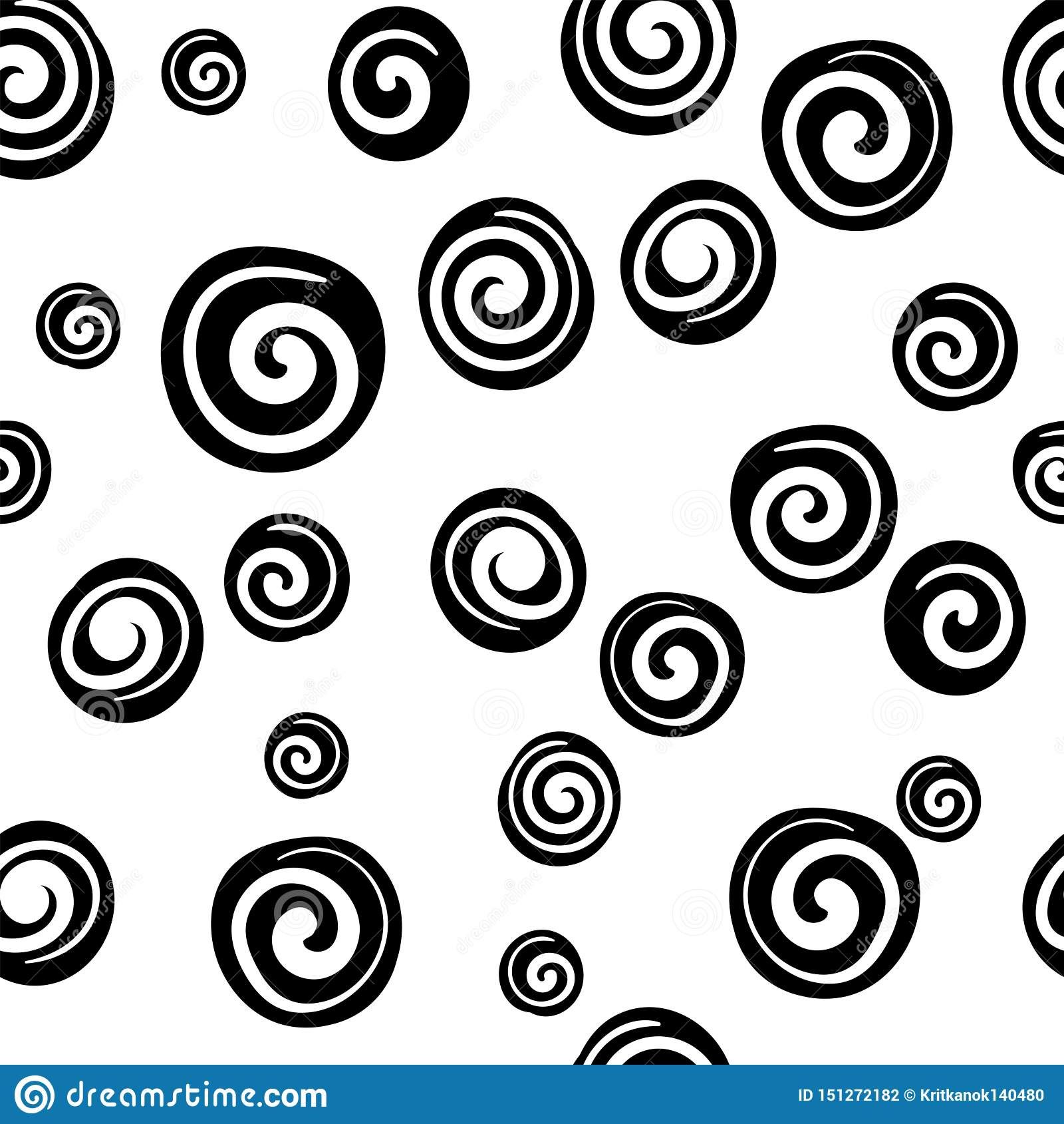 Seamless Spiral Circle Pattern, Abstrack Doodle Wall Art Stock Vector –  Illustration Of Abstract, Background: 151272182 Pertaining To 2018 Spiral Circles Wall Art (View 3 of 20)