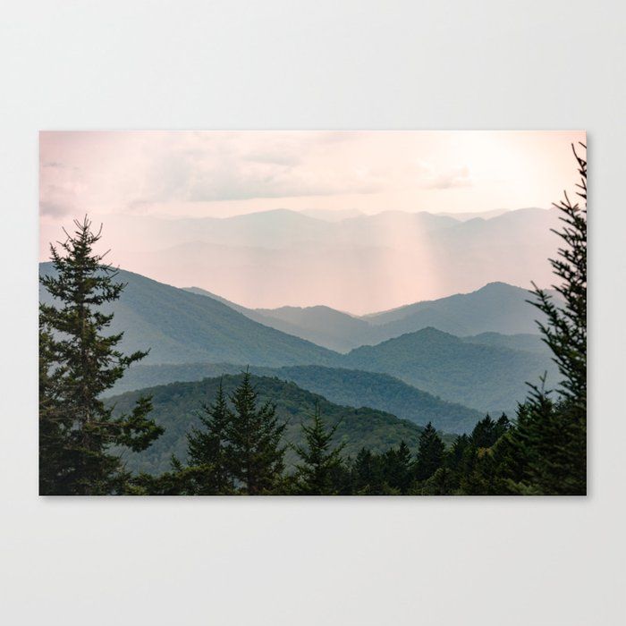 Smoky Mountain Pastel Sunset Canvas Printnature Magick Cascadia  Collection | Society6 With Regard To Most Recent Smoky Mountain Wall Art (View 13 of 20)