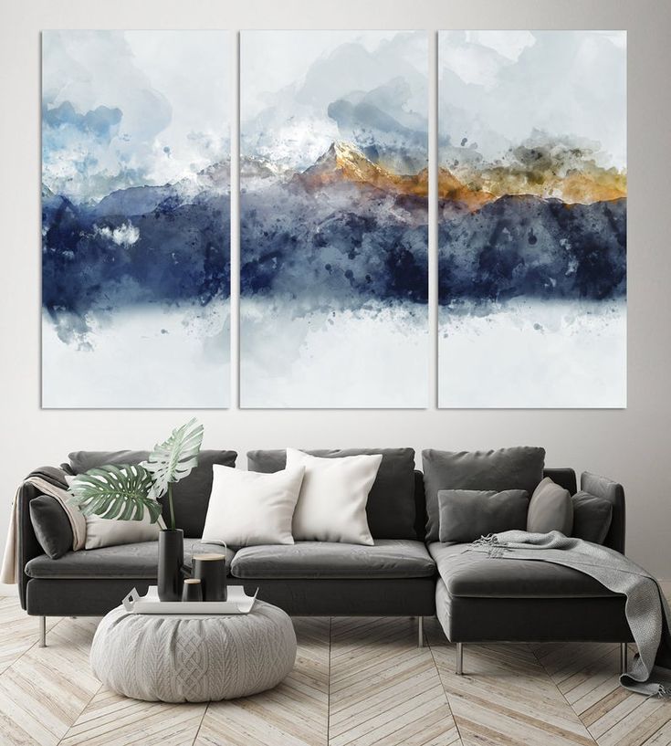 Smoky Mountains Abstract Wall Art Abstract Painting | Etsy | Living Room  Canvas Prints, Mountain Wall Decor, Multi Panel Wall Art In Most Recent Smoky Mountain Wall Art (Gallery 20 of 20)