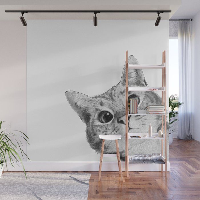 Sneaky Cat Wall Murallaura Graves | Society6 Regarding 2018 Cats Wall Art (View 14 of 20)