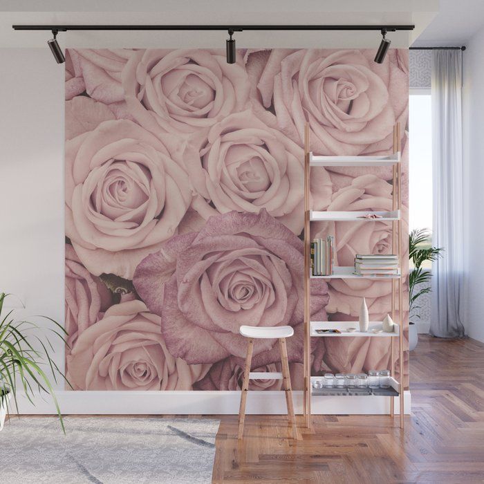 Some People Grumble – Pink Rose Pattern – Roses Garden Wall Muralutart  | Society6 Inside Best And Newest Roses Wall Art (View 17 of 20)