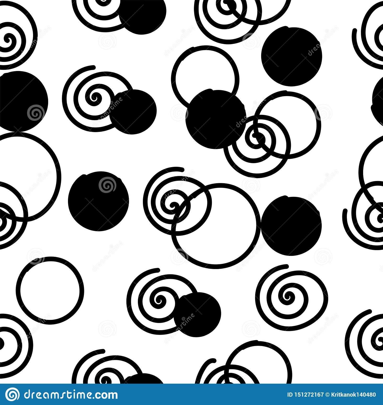 Spiral And Circle Seamless Pattern, Abstrack Doodle Wall Art Stock Vector –  Illustration Of Icon, Object: 151272167 For Most Up To Date Spiral Circles Wall Art (View 18 of 20)