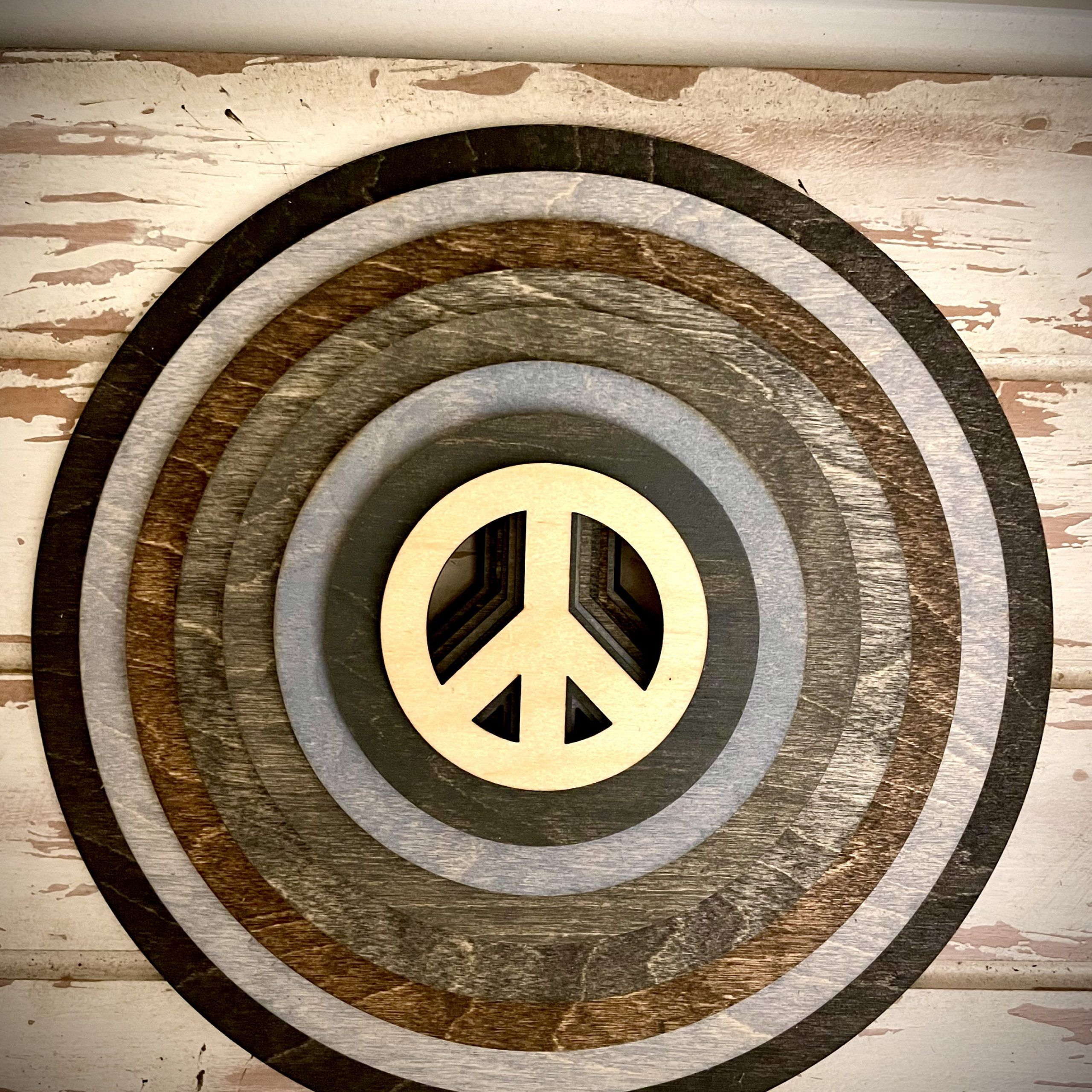 Stacked Peace Signs Wood 3d Table Art Wall Art Home Decor – Etsy With Regard To Recent Peace Wood Wall Art (View 1 of 20)
