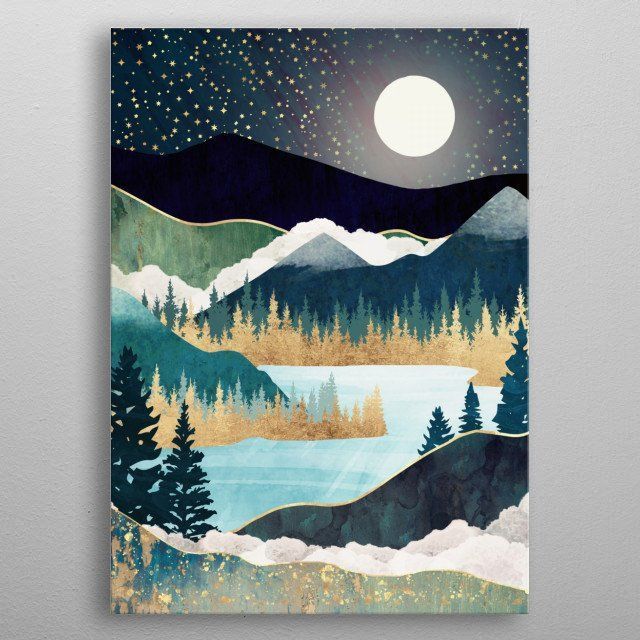 Star Lake' Posterspacefrog Designs | Displate | Lake Art, Mountain  Paintings, Canvas Art Throughout Most Up To Date Star Lake Wall Art (View 3 of 20)