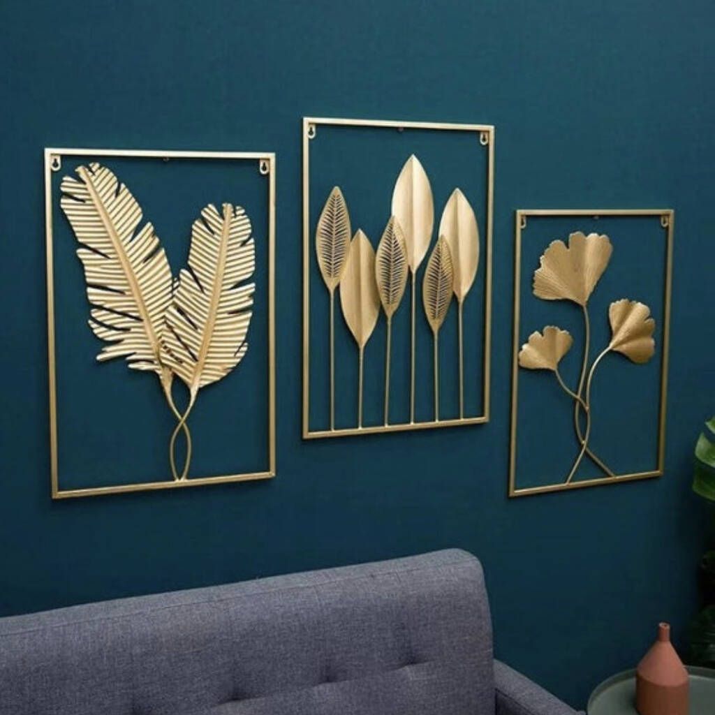 Stunning Gold Leaf Wall Art, Home Decorrowan Homes Design |  Notonthehighstreet Within Current Golden Wall Art (View 11 of 20)