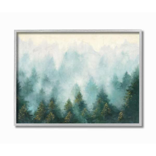 Stupell Industries "abstract Pine Forest Landscape With Mist Green Painting" Julia Purinton Framed Nature Wall Art Print 11 In. X 14 In (View 11 of 20)