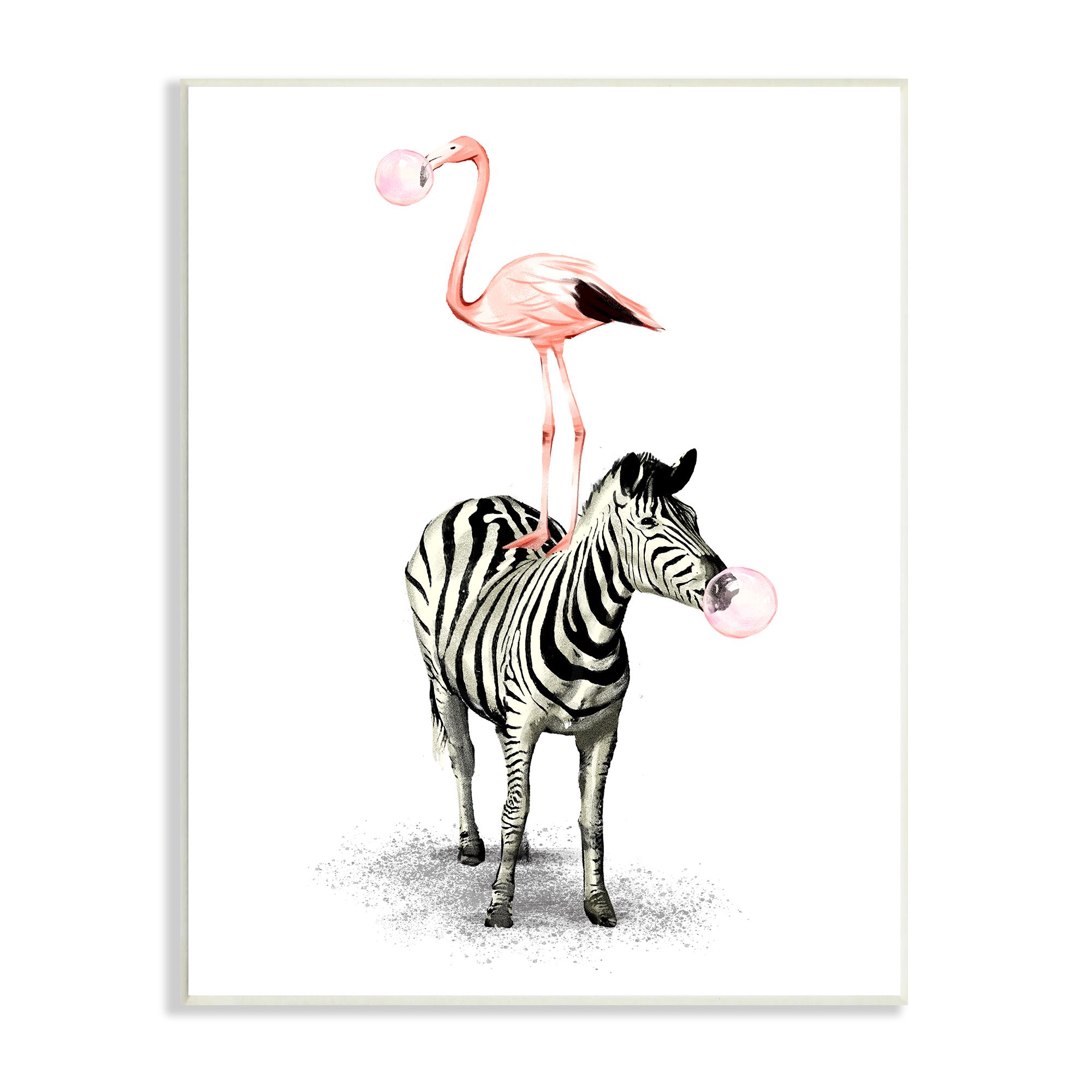 Stupell Industries Zebra Flamingo Safari Animal Stack Pink Bubble Gum, 10 X  15, Designziwei Li – Walmart Inside Most Recently Released Bubble Gum Wood Wall Art (View 12 of 20)