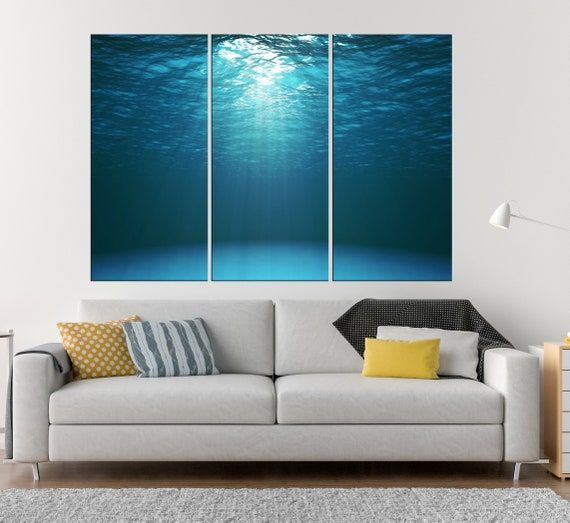 Sun Rays Under Water Canvas Underwater Wall Art Underwater – Etsy With Current Underwater Wall Art (View 12 of 20)