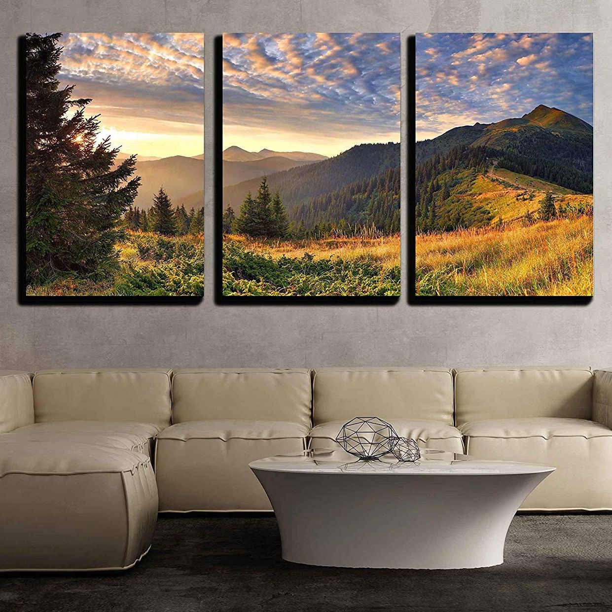 Sunrise In The Mountains – Canvas A – Canvas Art For Most Current Mountains Wall Art (View 19 of 20)