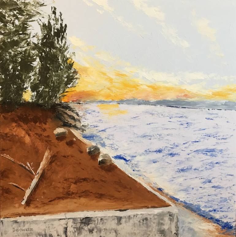 Sunset At The Seawall Paintingdavid Bowker | Saatchi Art Regarding Current The Seawall Art (View 2 of 20)