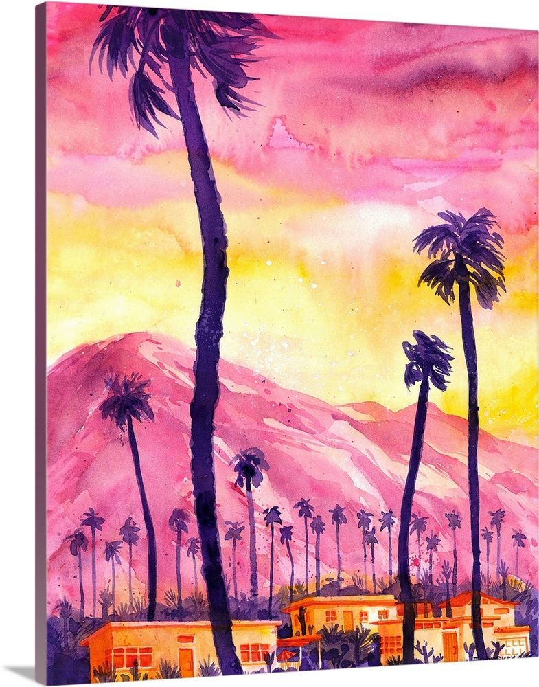 Sunset In Palm Springs, California Wall Art, Canvas Prints, Framed Prints,  Wall Peels | Great Big Canvas Within Most Popular Palm Springs Wall Art (View 15 of 20)