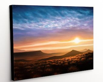 Sunset Landscape Canvas Art Print Endless Skies Peinture – Etsy France With Recent Sunset Landscape Wall Art (Gallery 19 of 20)