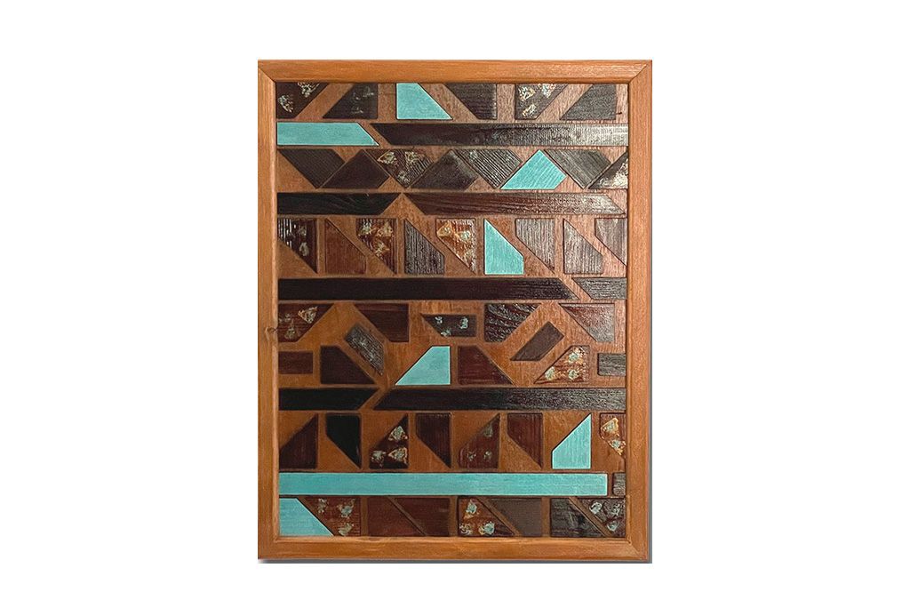 Teal Abstract" 3d Wall Art Wooden Wall Decor Framed Wood Wall Hanging Home  Office Decor With Most Current Dark Teal Wood Wall Art (View 7 of 20)