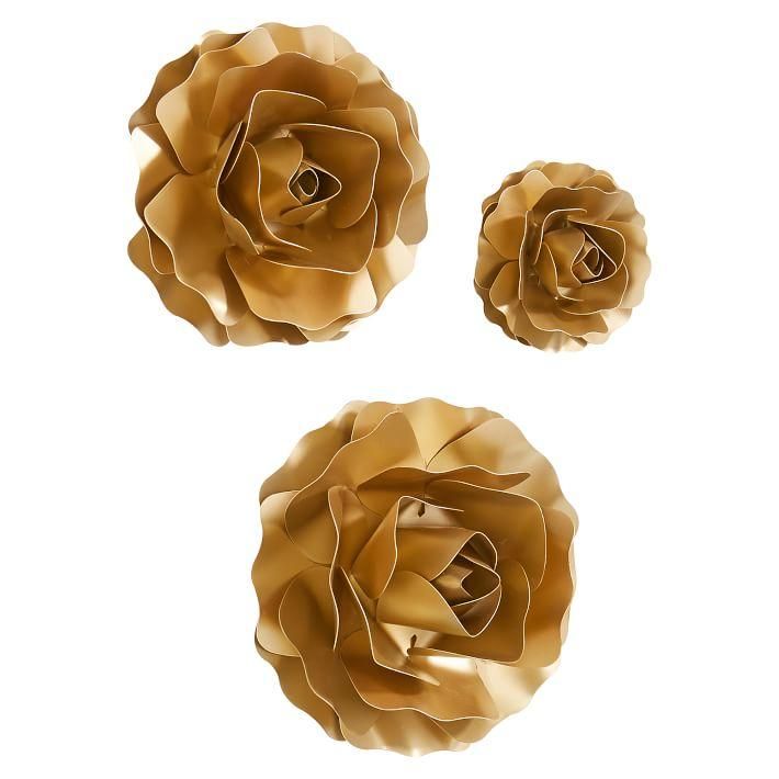 The Emily And Meritt Gold Metal Rose Wall Decor Intended For Newest Roses Wall Art (Gallery 19 of 20)