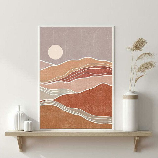 This Item Is Unavailable – Etsy | Stampe D'arte, Arte Che Ispira, Arte Per  Pareti Fai Da Te In Best And Newest Abstract Terracotta Landscape Wall Art (View 3 of 20)