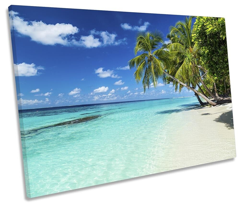 Tropical Beach Paradise Single Canvas Wall Art Print Picture Blue | Ebay Intended For Latest Tropical Paradise Wall Art (View 9 of 20)