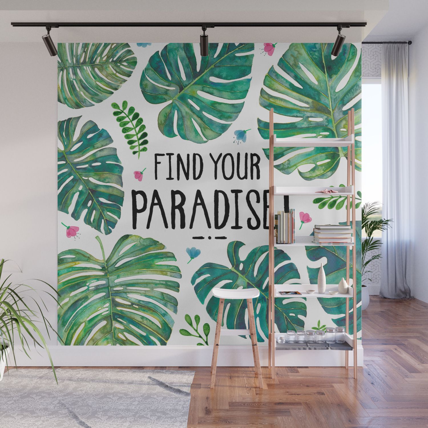 Tropical Paradise Wall Muralelena O'neill | Society6 Intended For Most Recent Tropical Paradise Wall Art (View 18 of 20)