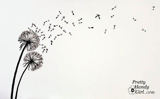 Tutorial For Painting Dandelion Wall Graphic – Pretty Handy Girl Inside 2017 Flying Dandelion Wall Art (View 13 of 20)