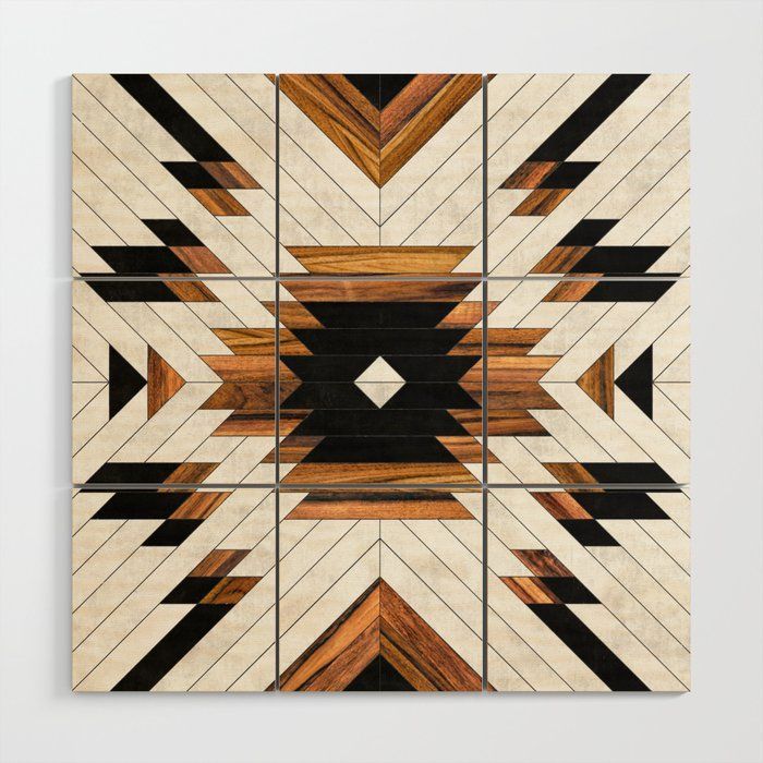 Urban Tribal Pattern 5 – Aztec – Concrete And Wood Wood Wall Art Zoltanratko | Society6 | Wood Wall Art Diy, Wood Wall Art, Southwestern Wall  Art For Newest Concrete And Wood Wall Art (View 5 of 20)