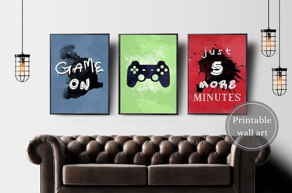 Video Game Wall Art Gaming Wall Art Set Of 3 Gaming Prints – Etsy France Throughout Current Games Wall Art (View 6 of 20)