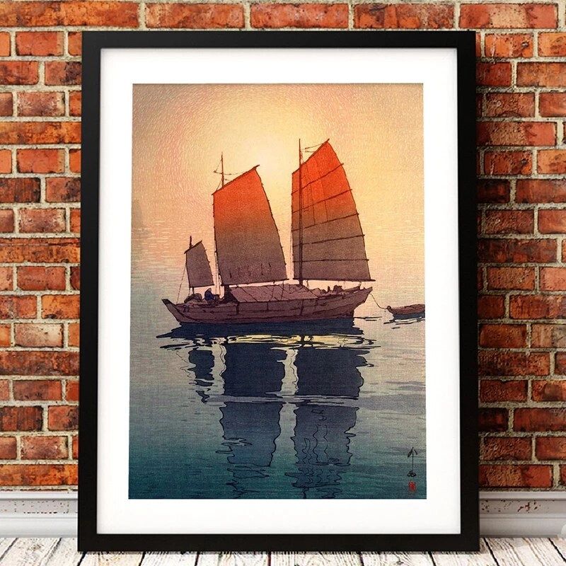 Vintage Japanese Ship Poster Print Giapponese Woodblock Wall Art Canvas  Painting Oriental Illustration Picture Home Wall Art Decor|pittura E  Calligrafia| – Aliexpress With Most Popular Woodblock Wall Art (View 12 of 20)