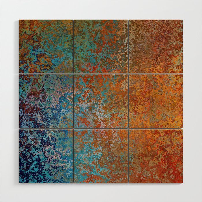 Vintage Rust, Copper And Blue Wood Wall Artmegan Morris | Society6 Throughout Current Vintage Rust Wall Art (View 1 of 20)