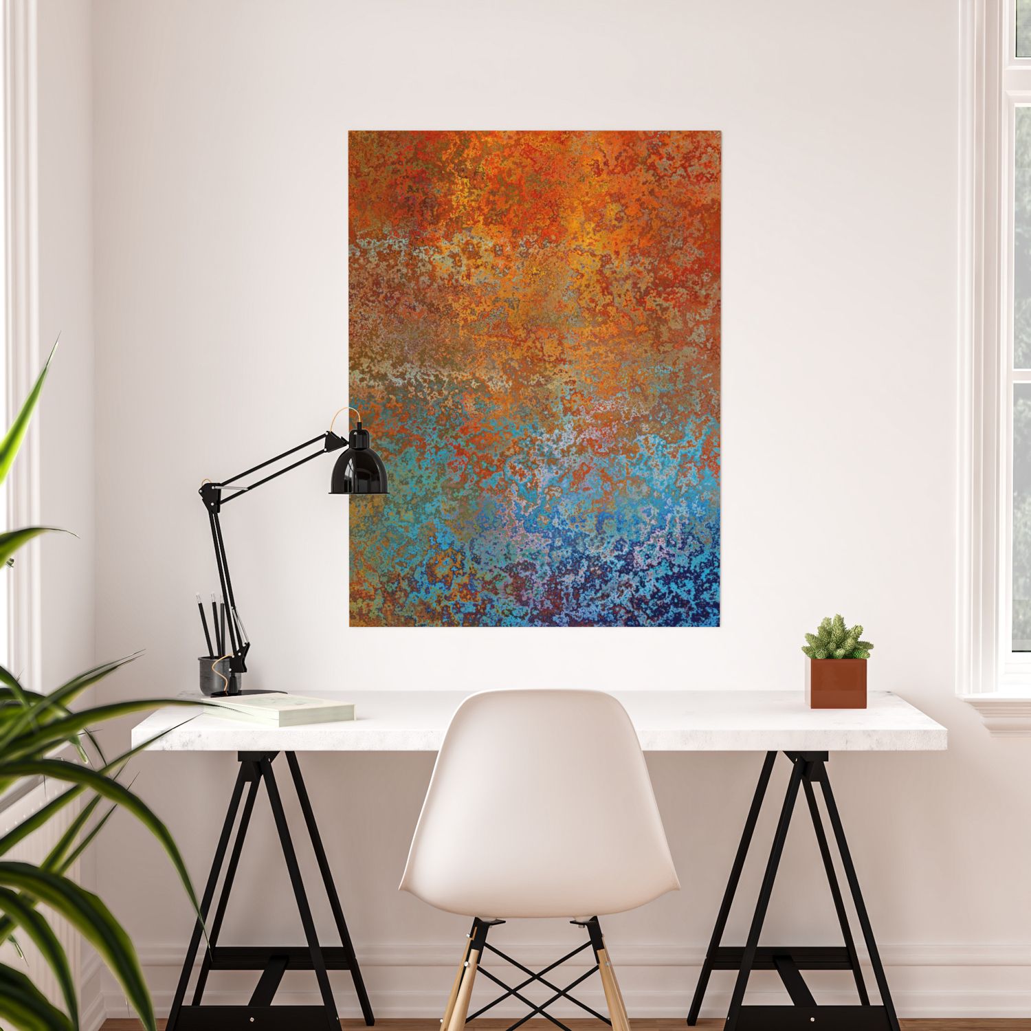 Vintage Rust, Terracotta And Blue Postermegan Morris | Society6 Throughout Best And Newest Vintage Rust Wall Art (View 12 of 20)