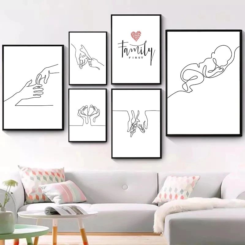Wall Art Happy Family Canvas Painting Art Hand Drawn Lines Love Baby Nordic  Posters For Kids' Nursery Room Decor Wall Art Mural – Painting &  Calligraphy – Aliexpress In Most Recently Released Hand Drawn Wall Art (View 8 of 20)