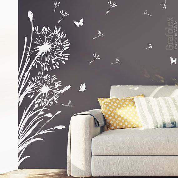 Wall Decals 25 Flight Seeds Flower Butterflies Dandelion – Etsy | Wall  Stickers Living Room, Wall Paint Designs, Wall Decals For Bedroom Regarding 2018 Flying Dandelion Wall Art (Gallery 20 of 20)