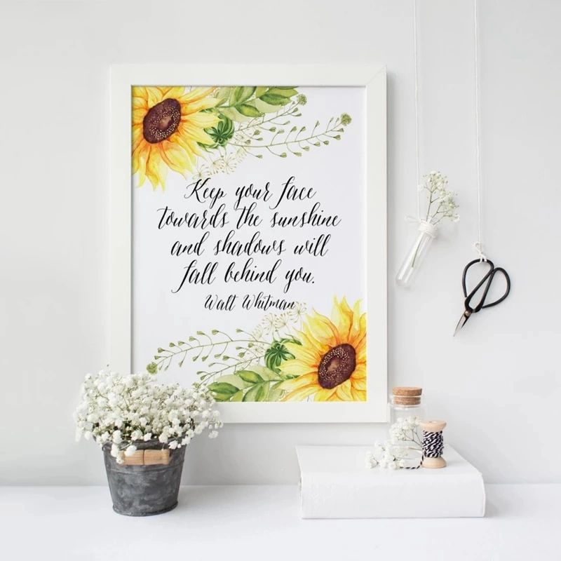 Walt Whitman Quote Stampa Girasole Wall Art Canvas Painting Spring Flower Summer  Art Wall Picture For Living Room Home Decor|pittura E Calligrafia| –  Aliexpress Throughout Newest Spring Summer Wall Art (View 5 of 20)