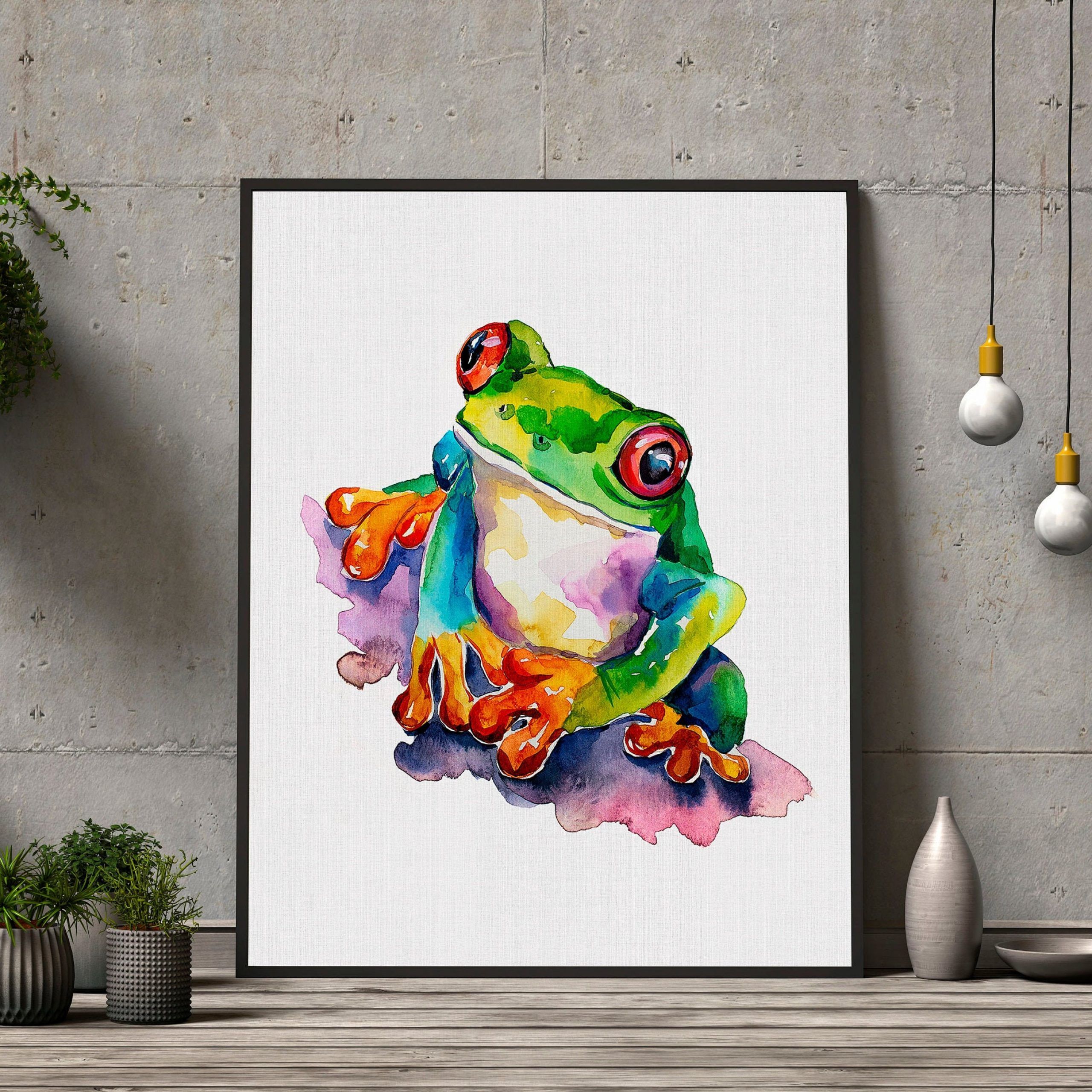 Watercolor Tree Frog Tree Frog Art Frog Wall Art Frog Art – Etsy Canada Throughout Most Up To Date Frog Wall Art (View 6 of 20)