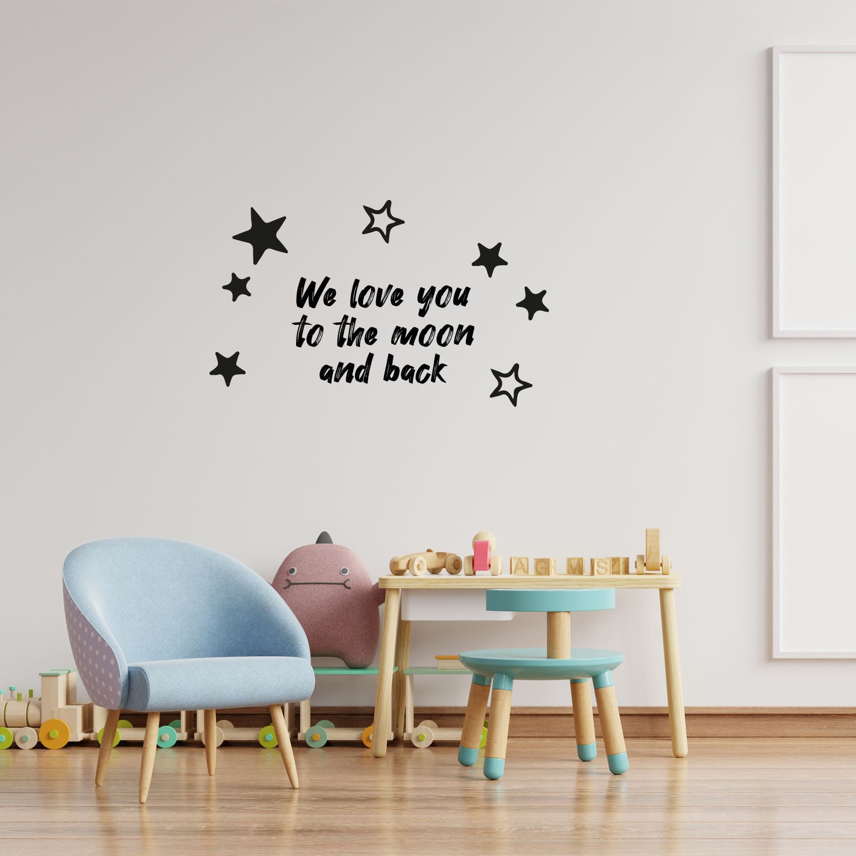 We Love You Stars Moon Life Couple Love Quotes Quote Wall Sticker Art  Decals For Girls Boys Room Bedroom Nursery Kindergarten House Fun Home Decor  Stickers Wall Art Vinyl Decoration Size (12x20 Regarding Most Recently Released Stars Wall Art (View 8 of 20)