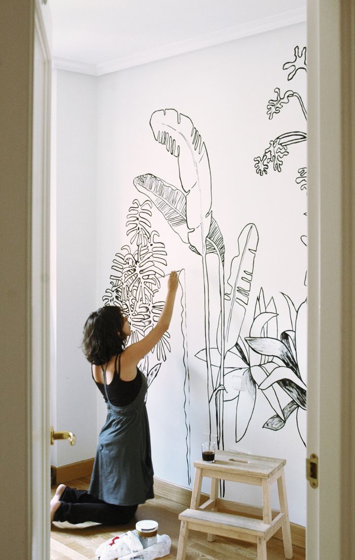 Weekend Project Idea | Hand Drawn Botanical Mural | Bedroom Murals, Wall  Painting, Room Decor Throughout Most Recent Hand Drawn Wall Art (View 4 of 20)