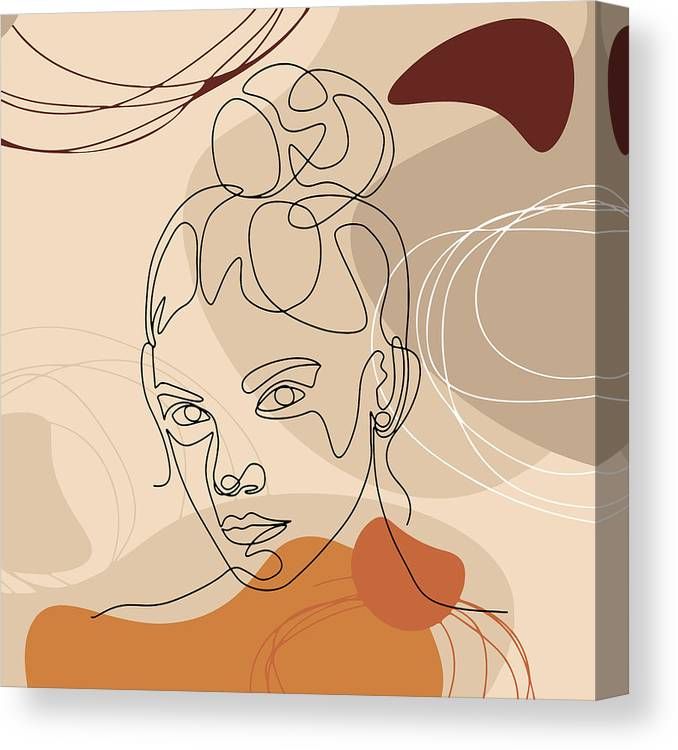 Woman Face Line Art, Female Face Print, One Line Drawing, Minimalist Wall  Art, Continuous Line Art Canvas Print / Canvas Artmounir Khalfouf –  Fine Art America Within 2018 Female Wall Art (View 13 of 20)