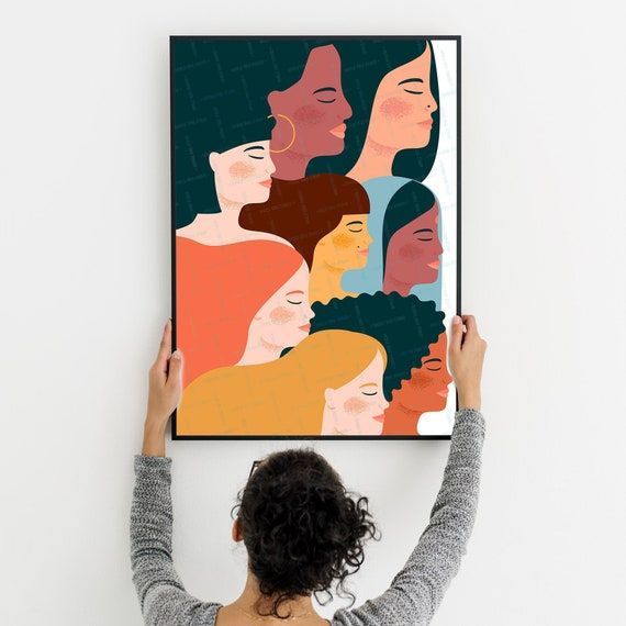 Women Diversity Print Feminist Wall Art Girl Power – Etsy Inside Recent Feminist Wall Art (View 4 of 20)
