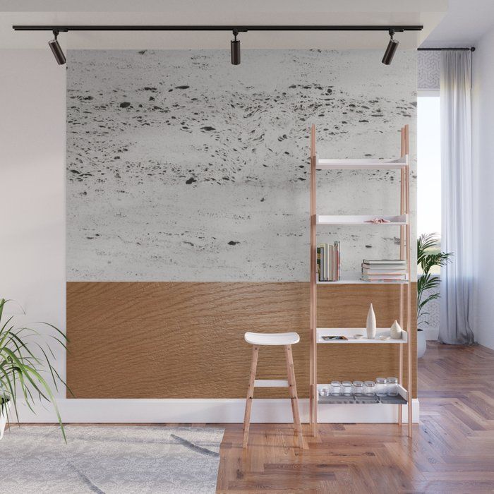 Wood And Concrete #1 #minimal #decor #art #society6 Wall Mural Anitabellajantzart | Society6 | Wall Murals, Wood And Concrete, Minimal  Decor Inside Most Up To Date Concrete And Wood Wall Art (View 12 of 20)
