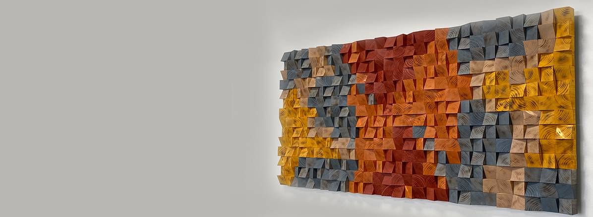 Wood Block 3d Mosaic Art – Wooden Wall Mosaics – Wooden Sound Diffusers With Most Recently Released Woodblock Wall Art (View 7 of 20)