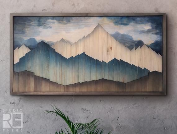Wood Mountain Wall Art Mountain Wood Wall Art Hanging – Etsy | Deko,  Kreativ, Projekte With Latest Mountains Wall Art (View 9 of 20)