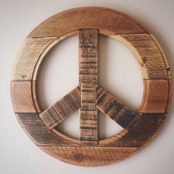Wood Peace Sign 16 Pallet Wood Rustic Love Wall/ – Etsy | Peace Sign Wall  Art, Wood Pallets, Peace Sign In Recent Peace Wood Wall Art (View 10 of 20)