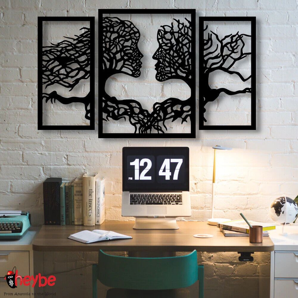 Wooden Wall Art Decoration Our Roots Tree Of Life Woman Man Black Color For  Home | Ebay With 2017 Roots Wood Wall Art (View 16 of 20)