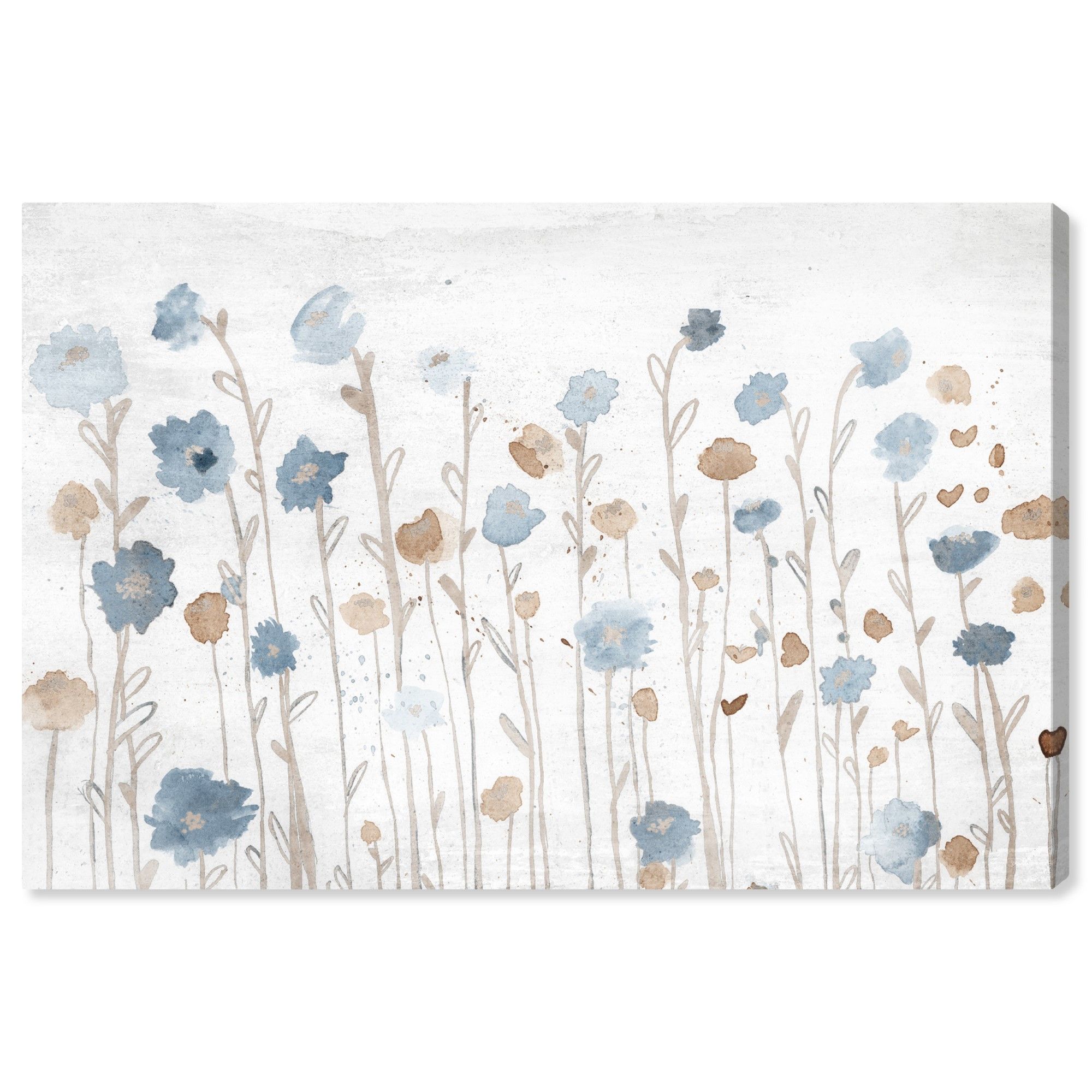 Wynwood Studio 'beautiful Growth Light Blue' Floral And Botanical Wall Art  Canvas Print – Blue, Brown, 24" X 16" – Walmart Inside Most Recently Released Soft Blue Wall Art (View 14 of 20)