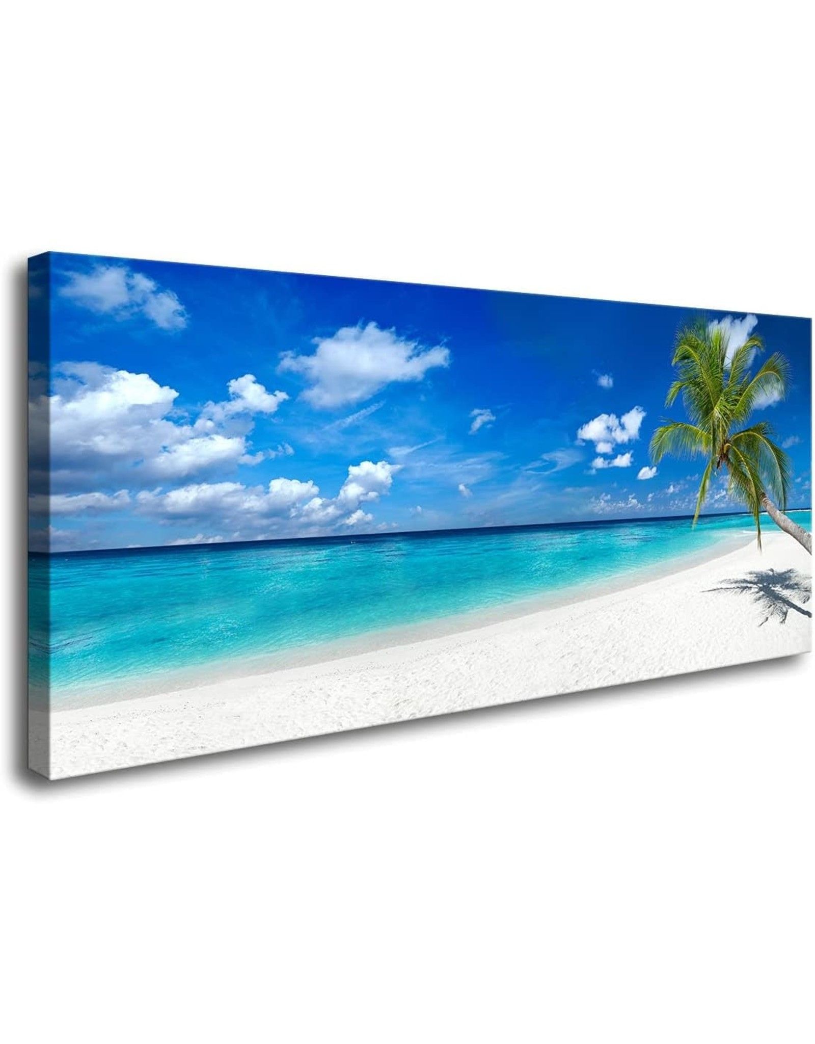 Xxmwallart Fc2475 Seascape Wall Art Tropical Paradise Beach With White Sand  And Coco Palms Canvas Wall Art Summer Beach Painting Sea Nature Pictures  For Living Room Bedroom Home And Office Wall Decor – Inside Newest Tropical Paradise Wall Art (View 12 of 20)