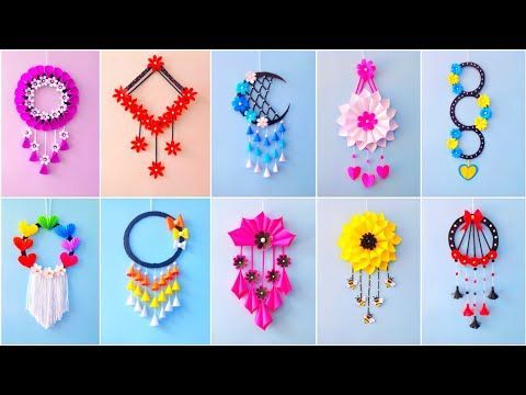 10 Quick Easy Paper Wall Hanging Ideas / Heart Flower Wall Decor /  Cardboard Reuse /room … | Paper Flower Wall Decor, Paper Crafts Diy, Diy  Paper Crafts Decoration Within Most Popular Wall Hanging Decorations (Gallery 15 of 20)