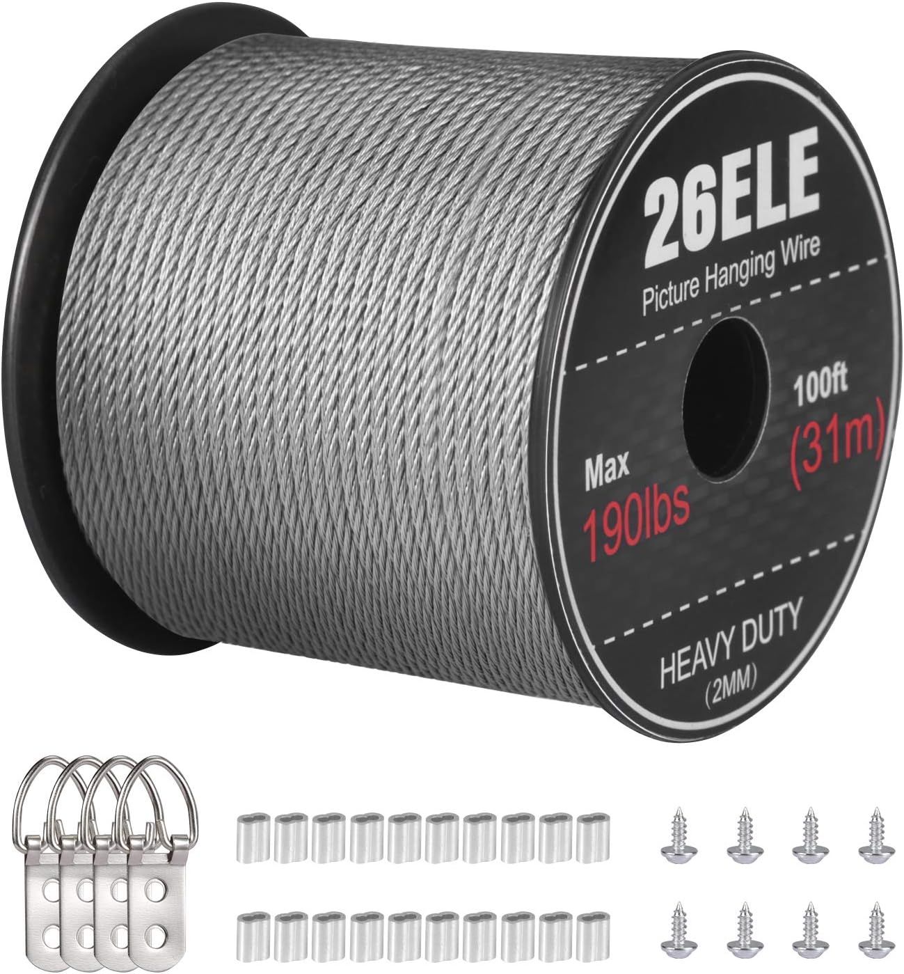 26ele Picture Hanging Wire 190lbs, Heavy Duty | Ubuy France Within Newest Heavy Duty Wall Art (View 4 of 20)
