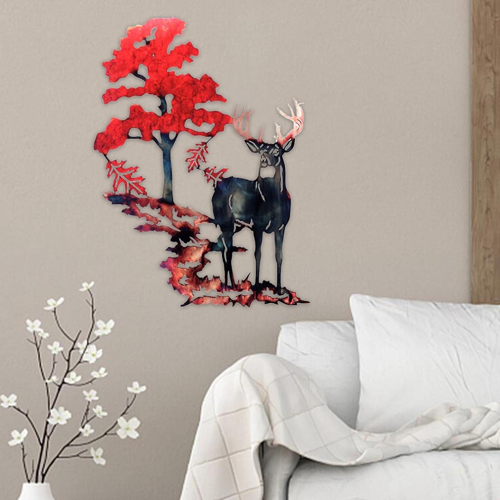 3d Metal Wall Art Deer Wall Decor Hanging Woodland Scene Wall Art For Indoor  Outdoor Animal Artwork Rustic Home Office Cabin Farmhouse Decorations – R |  Fruugo It With Regard To Newest Indoor Outdoor Wall Art (Gallery 5 of 20)