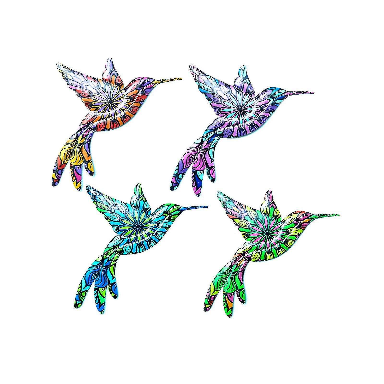 4 Pack Metal Hummingbird Wall Art Decor Colorful Birds 3d Outdoor Hanging  Decor Fence Decoration | Fruugo Ae Pertaining To Best And Newest 3d Metal Colorful Birds Sculptures (View 15 of 20)