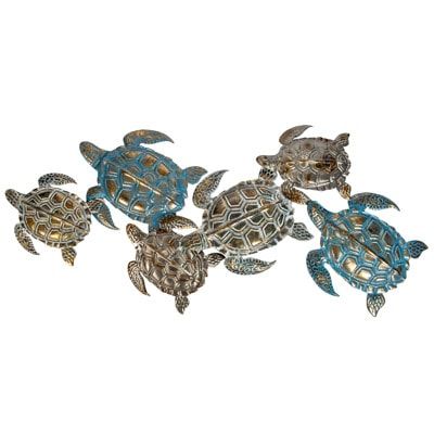 49 Inches Wide X 22 Inches High Metal Sea Turtles Wall Decor – Globe Imports Throughout Most Up To Date Turtle Wall Art (Gallery 20 of 20)