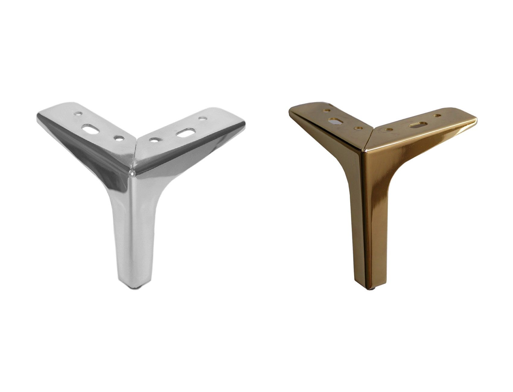 4pc Set Brass Or Chrome Furniture Legs Sofa Legs Metal Legs – Etsy Within Chrome Metal Legs Sofas (View 5 of 20)