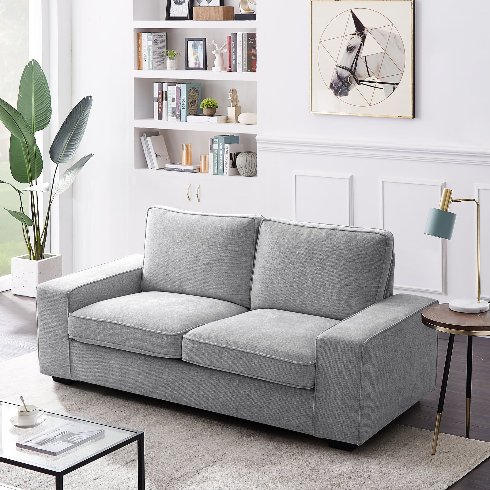 71.25" Modern Loveseat Sofa With Solid Wood Frame, Living Room Chair,  Chenille Couches For Small Spaces, Removable Back Cushion And Easy,  Tool Free Assembly (light Grey) – Walmart In Modern Loveseat Sofas (Gallery 2 of 20)